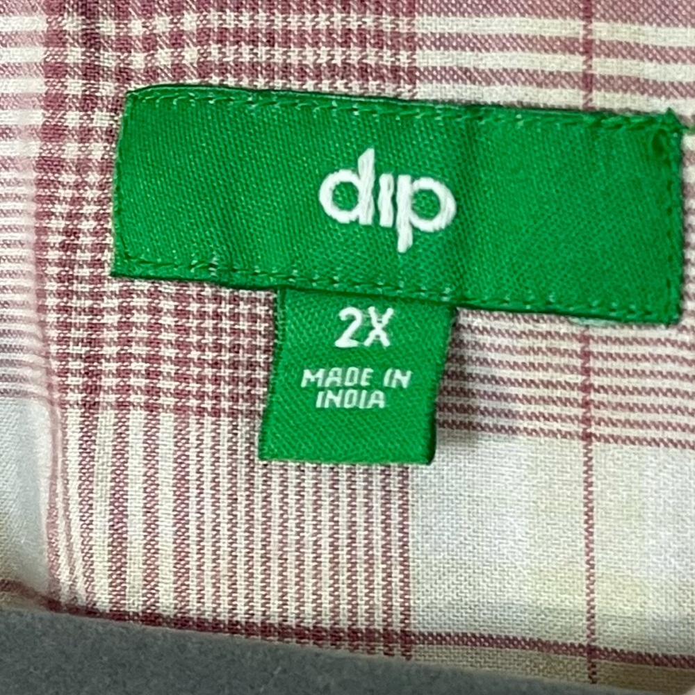 Dip Oversized Button Down Plaid Blouse Asymmetrical Size 2xl - Picture 6 of 7